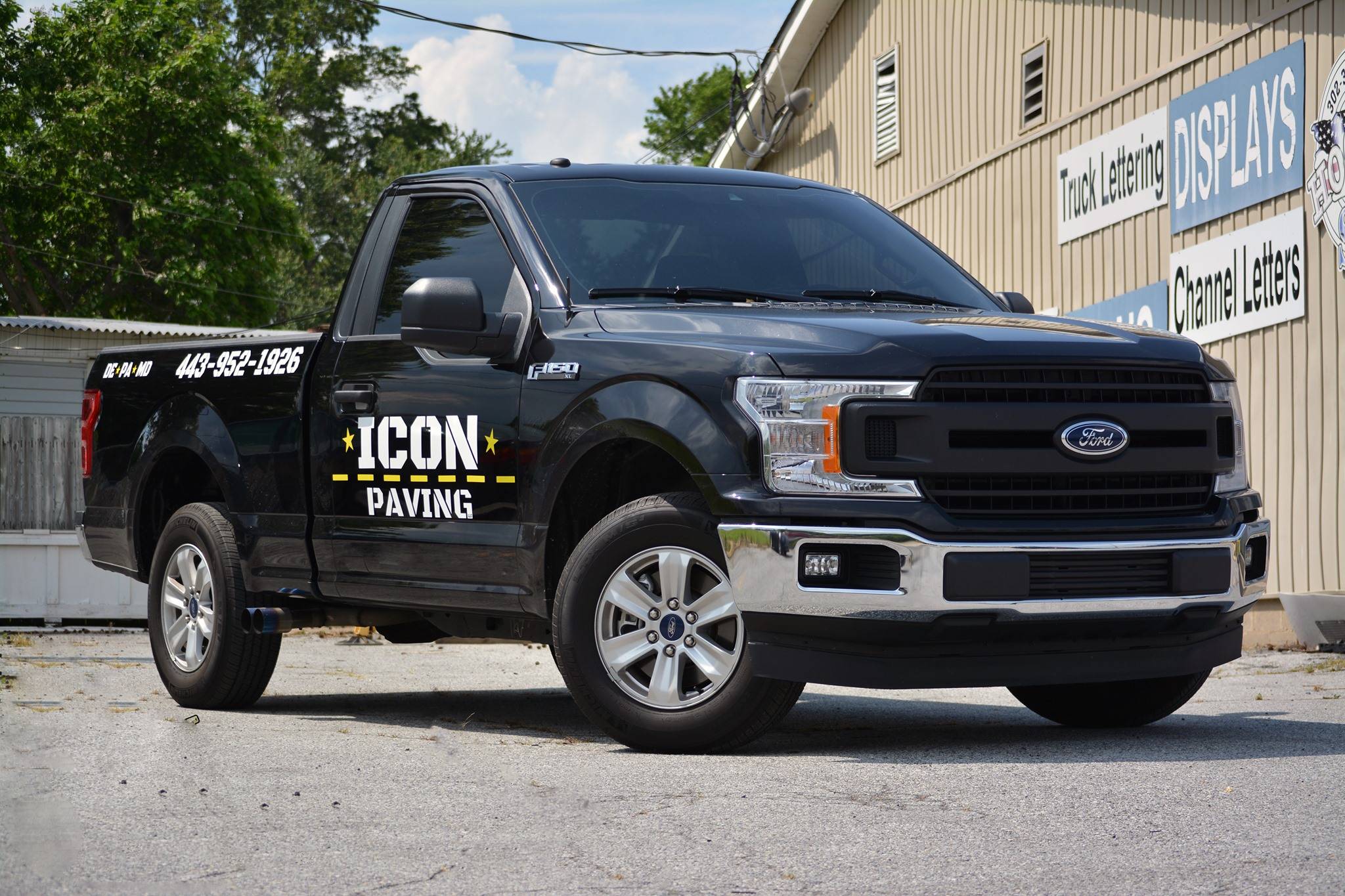 Icon Paving branded black Ford company truck